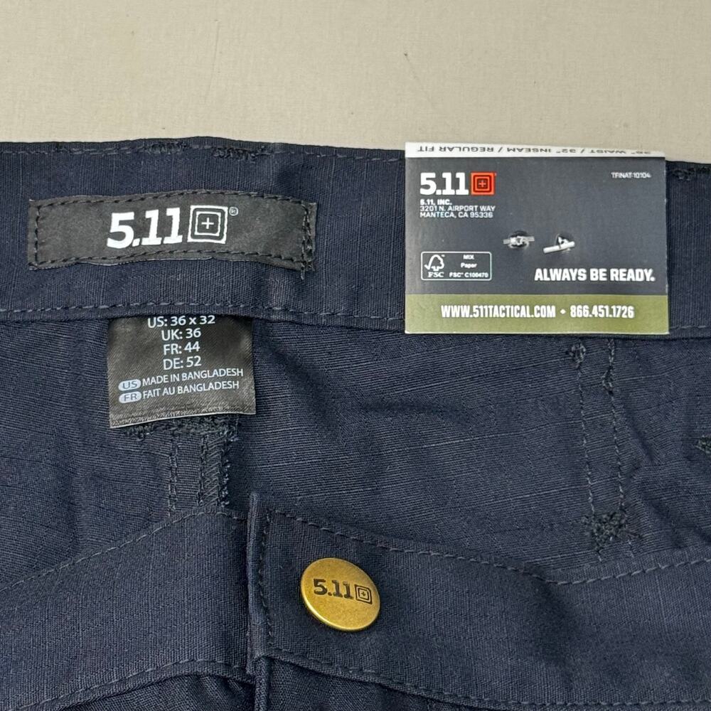 5.11 TACTICAL Men's Tactlite Pro Ripstop Pant Sz- 36"W x 32"I Dark Navy 74273 - Picture 10 of 16